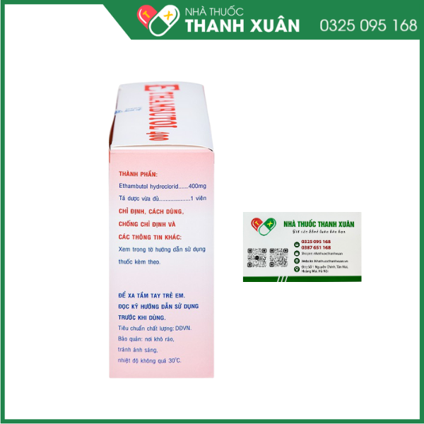 Ethambutol Mekophar 400mg trị lao và phối hợp các thuốc chống lao khác